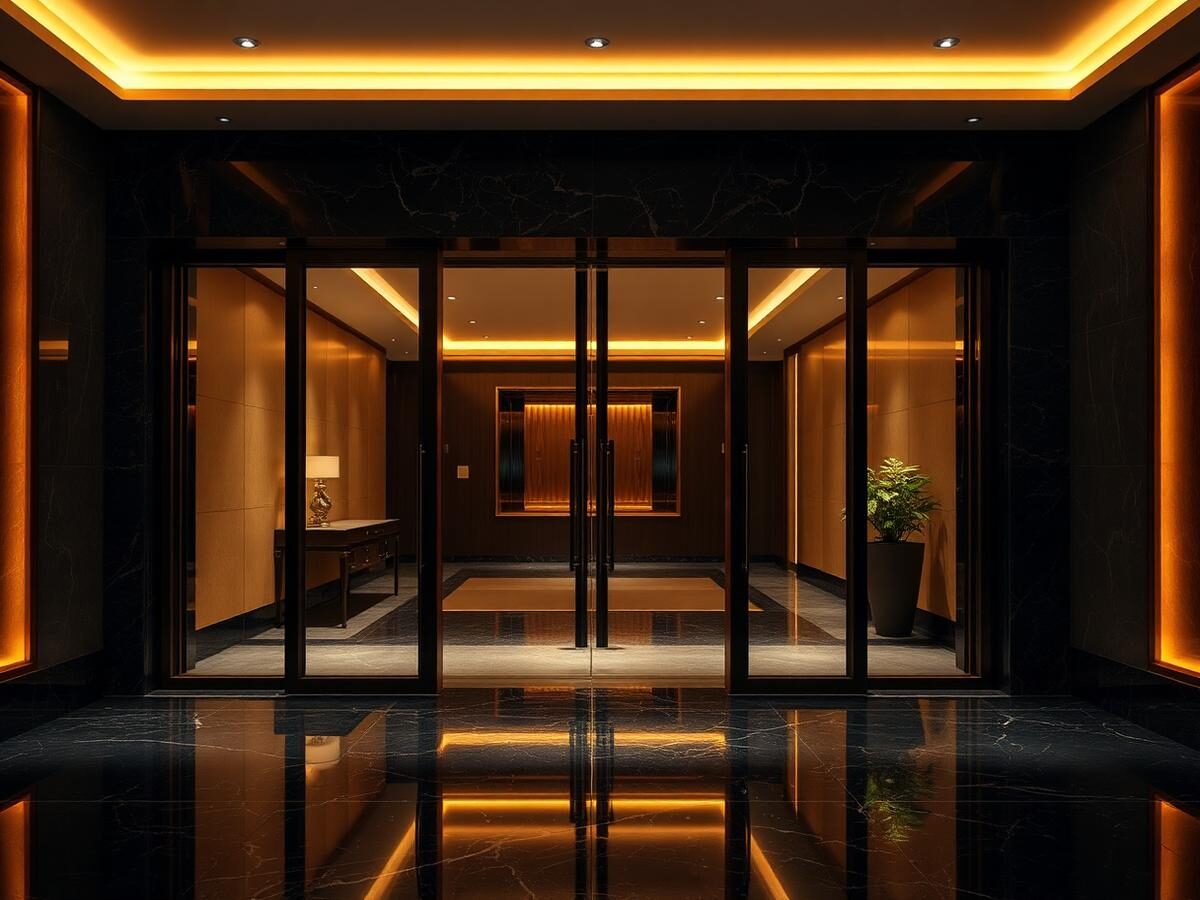 Hotelski ulaz s automatskim staklenim vratima